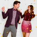 2 Pcs Women's Sequin Skirt, Sparkly Skirt Y2k Stretchy Bodycon Night Out Party Sparkly Mini Skirts for Costumes (L)