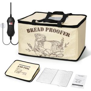 Bread Proofing Box, Foldable Dough Proofer with Shelf, Adjustable Temp (50113) & 112H Timer, Sourdough Starter Warmer for Home Bread & Pizza Baking