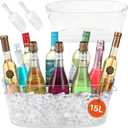 2 x 15L Large Ice Buckets for Parties, 2 Pack Champagne Ice Buckets, Portable Beverage Tub with Scoops for Champagne Beer Drink Wine Cocktails for Mimosa Bar Party Supplies
