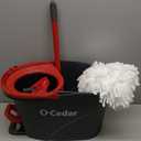 O-Cedar EasyWring Microfiber Spin Mop, Bucket Floor Cleaning System, Red, Gray, Standard