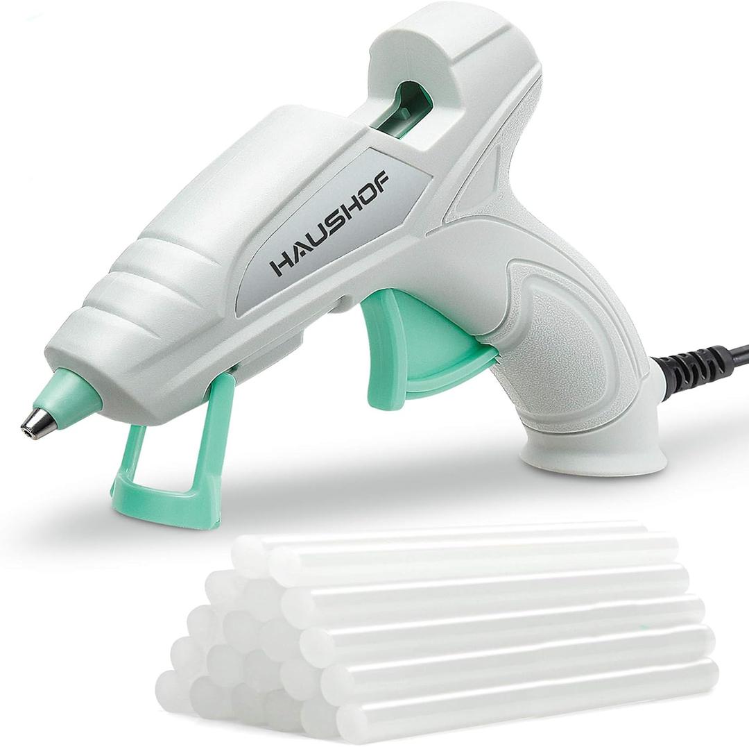 HAUSHOF Mini Hot Glue Gun Kit with Hot Glue Sticks (20-Piece), for Home Decoration & Crafts & Quick Repairs, 20W, 120V