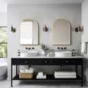 Delma Arched Bathroom Mirror, 20"x30" Wall Mounted Vanity Mirror for Bedroom, Living Room and Entryway, Gold