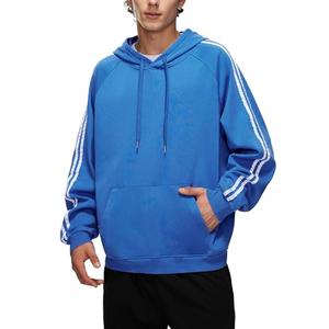 Iwing Hoodies Sweatshirts for Men Oversized Acid Wash Hoodie Double Striped Athletic Heavyweight Sweatshirt Casual Fleece Cotton Distressed Coat Men Women Unisex Fall Winter Streetwear 2025 Blue, M