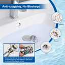 Hibbent 3 Pack Upgraded 3 in 1 Bathroom Sink Drain Strainer, Universal Pop Up Stopper with Removable Stainless Steel Filter Basket Hair Catcher, Sink Plug for 1.1''~2.36'' Basin, Brass Core, Chrome