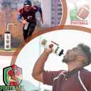 2 x Zhehao Football Gifts, 1 Pack Football Water Bottle with Long Straw and 100pcs Stickers Accessories Stuff for Boys Men Player Lovers(1l, Bpa, Squeeze)