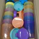 Mifoci 12 Pack 6.7 Oz. Sippy Cups without Stopper for Toddlers 1-3, Non-Spill Training Cups with Lids for Infant Small Baby Reusable Sippy Drinking, Dishwasher Safe, 6 Assorted Color