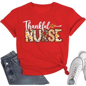 Women Nurse Shirts Nursing Life Letter Short Sleeve Register Nurses Inspirational Tee 2XL