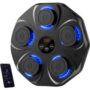Music Boxing Machine, Wall Punching Pad with Boxing Gloves, Vibration Damping, Touch Control, Rechargeable Boxing Trainer for Adults, Home Fitness & Boxing Game, 2-Color LED Display, 42cm