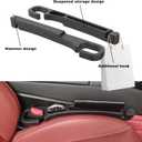 2 Pack Car Seat Gap Filler with Storage, Organizer, Hook & Emergency Glass Breaker, Universal for Cars Trucks SUVs, Stop Items from Falling