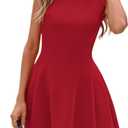 PRETTYGARDEN Summer Dresses for Women 2026 Elegant Classy Spring A Line Business Casual Work Graduation Cocktail Short Dress (Red, XXL)
