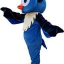 Owl Mascot Costume Halloween Party Blue Owl Costume for Adults