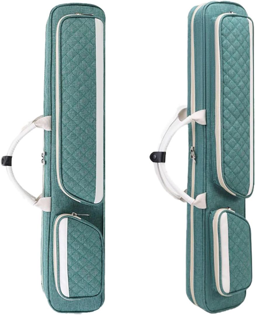 Pool Cue Case, Pool Stick Bag with Multi-Pocket, Holds 3 Butts 4 Shafts, Billiard Carrying Case with Padded Shoulder Strap & Handle, Shockproof Storage for Cues & Accessories