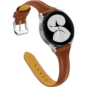 JOYOZY 20mm Quick Release Leather Band Compatible with Samsung Galaxy Watch 7 40mm 44mm/FE 40mm, Galaxy Watch 6 5 4 40mm 44mm/6 4 Classic 43mm 47mm 42mm 46mm/5 Pro 45mm/Active 2