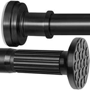 Black Tension Shower Curtain Rod Never Rust No Drilling Easy to install Adjustable Curtain Rod