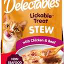 Hartz Delectables Non-Seafood Stew Lickable Wet Cat Treats, Chicken & Beef, 1.4 Ounce (Pack of 12) (BB: October 15, 2027)