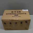 100 FT Outdoor String Lights for Outside, IP65 Waterproof ST38 LED Shatterproof Bulbs, Dimmable & Timable, 3 Light Modes, Hanging Patio Edison Lights for Porch Backyard Cafe Bistro (Black Plug in (Not Solar))