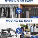 Garment Bags for Hanging Clothes and Travel with 4" Gusseted, Suit Cover for Clothes,Coats,Suit,Jackets,Dress,Shirts,Skirt. (Black-43"-3pcs-Double zipper-Non-woven Fabric)