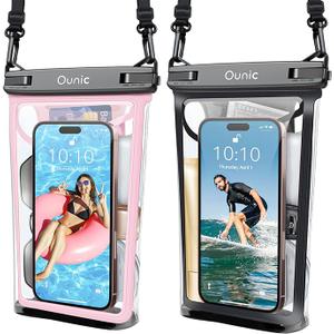 Large Waterproof Phone Pouch, Floating Waterproof Pouch for iPhone 17 16 15 14 13 12 Pro Max Galaxy S25 S24 S23, Adjustable Lanyard, IPX8 Waterproof Bag for Beach Cruise Swimming Rafting Boating