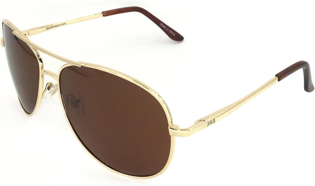 J+S Premium Military Style Classic Aviator Sunglasses, Polarized, 100% UV protection for Men Women