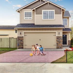 Driveway Net for Kids Safety - LUTICO 20 FT Wide 38 inch Tall Driveway Gate to Stop Basketballs Rolling to Street - No Retractable Driveway Guard Fence Outdoor to Keep Yard Playtime Safety (Red)