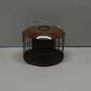 Kingsyard Squirrel Proof Suet Feeder, Cage Bird Feeders for Outdoors Hanging, All Metal, Double Suet Cake Capacity, Tray & Weatherproof, Brown