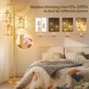 Dimmable Floor Lamp, Farmhouse Standing Lamp with Elegant Metal Cage, Industrial Tall Tree Floor Lamps for Living Room, Bedroom, Study Room, Office, 2000LM LED Bulbs Included - 68", Gold