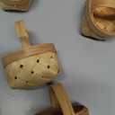 SHOWERORO  5 Pack Mini Wooden Baskets with Handles Small Handheld Woven Candy Baskets for Wedding Party Treats Birthday Holiday Events
