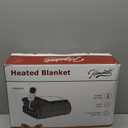 Homemate Electric Heated Blanket Twin Size - 62"x84" Heating Blanket Twin Size 1/2/4/6/8 Hours Auto-Off 10 Heat Level Over-Heat Protection Flannel Sherpa ETL Certification (01 - Light Grey)