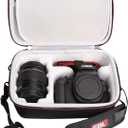FBLFOBELI EVA Travel Storage Case for Canon EOS Rebel T7 / T8i / T5 / R50 / R100 DSLR Camera with 18-55mm Lens, Camera Protective Waterproof Carrying Bag (Case Only) (Black)