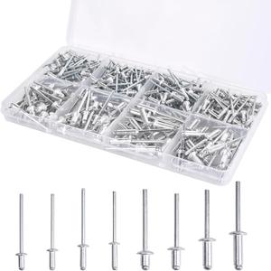Pop Rivets Assortment Kit - 200 Pcs Aluminum Blind Rivets,8 Sizes