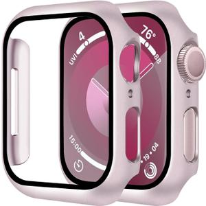 Smiling 2 Pack Case Compatible with Apple Watch SE 2 (2024)/SE/Series 6/5/ 4 40mm with Tempered Glass Screen Protector, Hard PC Case Overall Protective Cover-1 Pink + 1 Transparent Smiling 2 Pack Case Compatible with Apple Watch SE 2 (2024)/SE/Series 6/5/ 4 40mm with Tempered Glass Screen Protector, Hard PC Case Overall Protective Cover-1 Pink + 1 Transparent