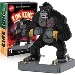 BLOCK CENTER King Kong Building Set (2,310 PCS) – Mini Kong Action Figure from Skull Island – Nano Brick Gorilla Construction Kit for Kids 15+, Adults, Collectors – Movie Display Toy Gift