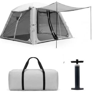 Abahub Inflatable Camping Tent with Hand Pump for 8 Person | Easy Setup Blow Up Tent with Built-in Canopy, Waterproof 210D Oxford Fabric, Breathable & Ventilated Outdoor Glamping Tent (8 Person)
