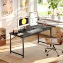 PRAISUN 47 Inch Computer Desk, Home Office Desk with Spacious Desktop, Black