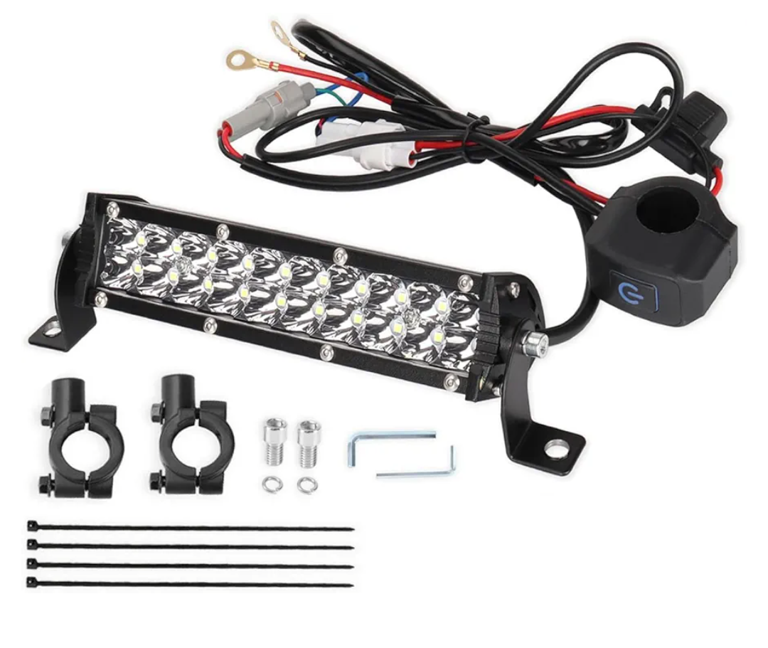 Dirt Bike Light Bar LED 60W 2500LM Motorcycle Headlight Kit Switch Universal for 7/8" Handlebars CRF110 CRF230F CRF250F TTR110 TTR110E 2008-2022 KLX110 KLX140 RM85 RMZ250 YZF450 All Years Pit Bike