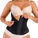 Lover-Beauty Waist Trainer for Women Tummy Control Body Shaper Mesh Corset Waist Cincher Corset Shapewear Compression Girdle (Black, XXL)
