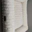 Bedsure Cute Dog Bed for Small Dogs & Cats - Washable Furry Cat Beds, Rectangle Orthopedic Corduroy Fleece Puppy Beds with Removable Zipper Cover, 20x19x6inches, Cream