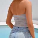 ZESICA Women's Halter Tank Tops 2025 Summer Scoop Neck Backless Shirts Slim Fitted Casual Ruched Sleeveless Tops (XL)