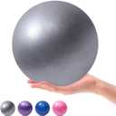 9 Inch Exercise Pilates Mini Yoga Balls Barre for Home Stability Squishy Training Physical Therapy Improves Balance with Inflatable Straw(Grey)