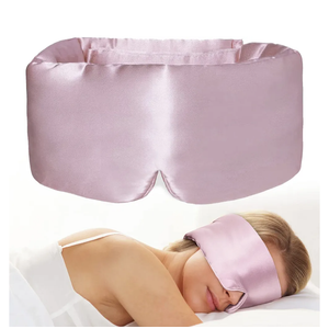 Yfong Pure Silk Eye Mask for Women Men, Soft Pressureless Cooling Blackout Eye Covers for Sleeping, Large Size Sleep Mask fits All Heads Adjustable, 1PC, Lotus Pink