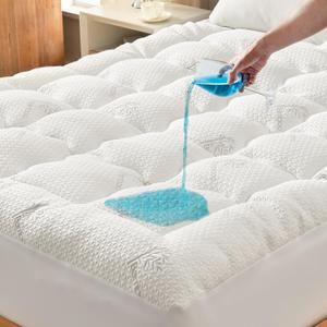 Premium 100% Waterproof Twin XL Mattress Topper, Breathable Mattress Pad, Rayon from Bambo Bed Protector, Deep Pocket Sheet Cover 8"-21" (White)