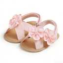 Meckior Infant Baby Girls Flower Summer Sandals Open Toe Princess Dress Wedding Flats Newborn Toddler Soft Non-Slip Sole First Walker Crib Shoes