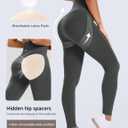 Women's Butt Lifting Leggings Hidden Scrunch Butt Lifting Leggings Seamless High Waisted Workout Yoga Pants (Black, M)