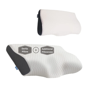 Derila Cervical Neck Pillow for Sleeping - Ergonomic Neck Support Pillow for Back, Stomach, Side Sleeper Contour Memory Foam Pillows for Shoulder Relief