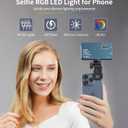 Selfie Light, 96 LED Phone Light with Metal Hotshoe & Clip, Rechargeable 2500K-8000K 360° Full Color 21 Scenes RGB Video Light for Phones, iPhone, Laptops, Cameras, Vlog, TikTok, Gifts for Women & Mom