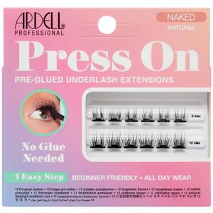 Ardell Press On Lashes Pre-Glued Extensions  Naked Soft Volume Press On Lash Clusters for All-Day Wear, 12 ct