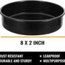 HIWARE 8-Inch Round Cake Pan Set of 3, Nonstick Baking Cake Pans with 90 Pieces Parchment Paper, Dishwasher Safe