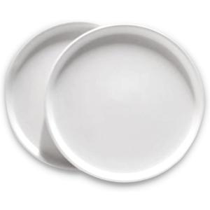 Braque Ceramic Plant Saucer 4.9 Inch, 2 Pack Round White Flower Plant Saucers for Holding Water Drips and Soil, Ceramic Drainage Tray for Plant Pots, Include Silicone Feet Protect Surface