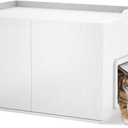 Cat Litter Box Enclosure Furniture with Cat Door, Extra Large Hidden Litter Box Cabinet for XL Boxes, 31.5" L x 19.8" W x 21.1" H, Wooden Cat Box Furniture Odor Control, White