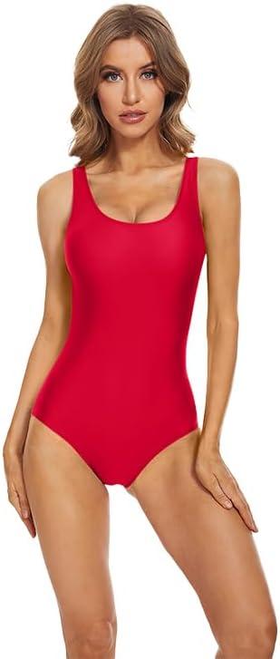 Dance Leotards for Women Basic Soild Tank Ballet Dancewear Scoop Neck Bodysuit for Adult (XX-LargeUnique Seller-Ahkqam-FBA, Red)